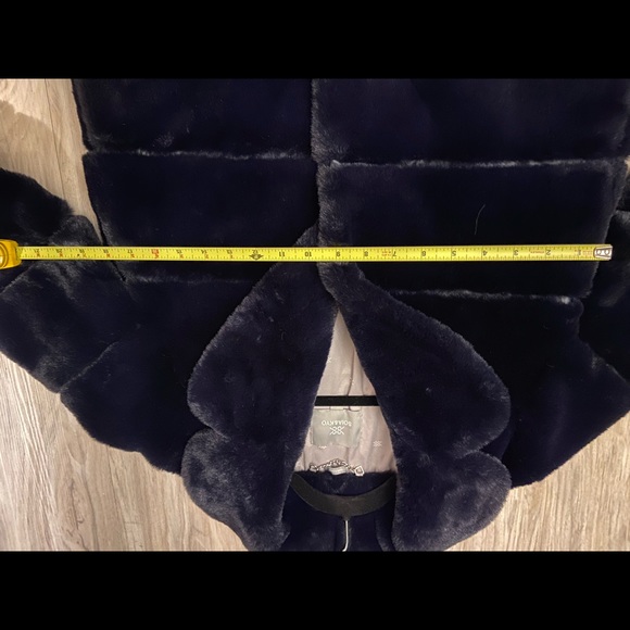 SOIA & KYO Luxe JOAN Faux Fur Coat (dark navy) - Picture 7 of 8